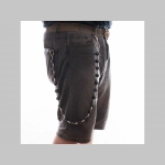 PEACE - guličky - kovová reťazová kľúčenka na nohavice na koncoch s krúžkom a karabínkou dĺžka cca. 90cm